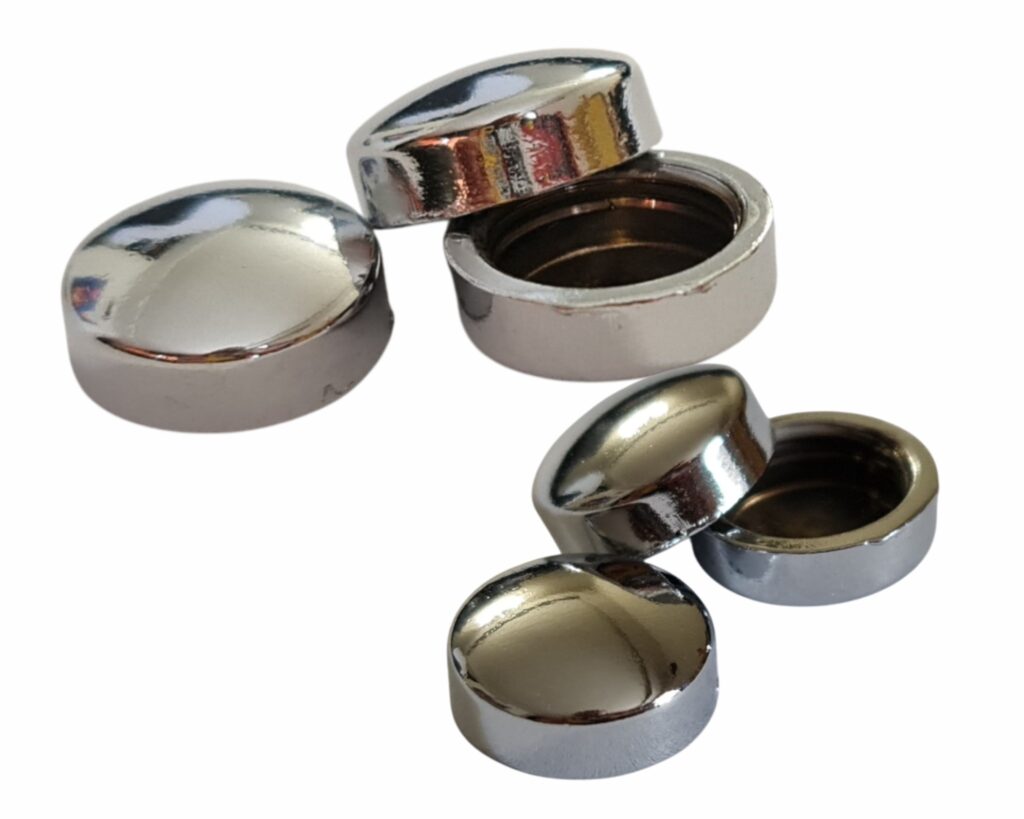 Capace decorative argintiu 15 mm